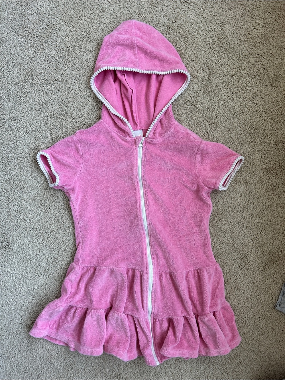 Cat & Jack Pink Hooded Terry Zip coverup, GUC S (6/7)